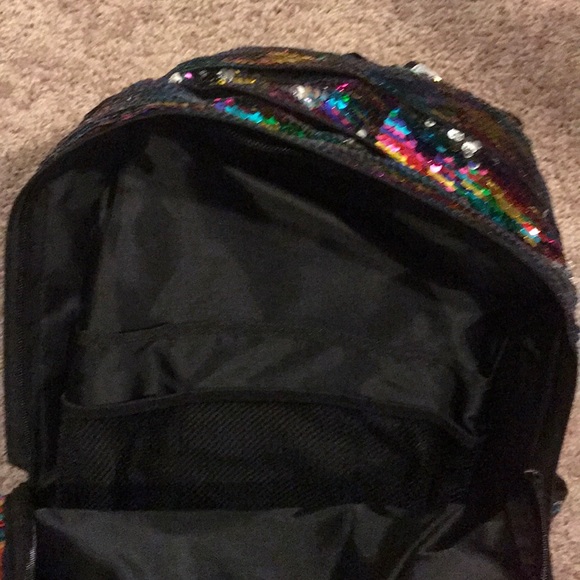 NEW Victoria’s Secret PINK Rainbow Multi Sparkle Sequin Backpack Schoolbag 3 - Picture 5 of 8